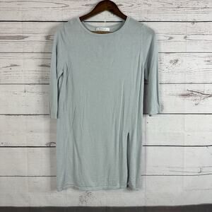 Kokun Sweater Womens Medium Knit Blue‎ Bamboo Cashmere Blend Pull Over Soft